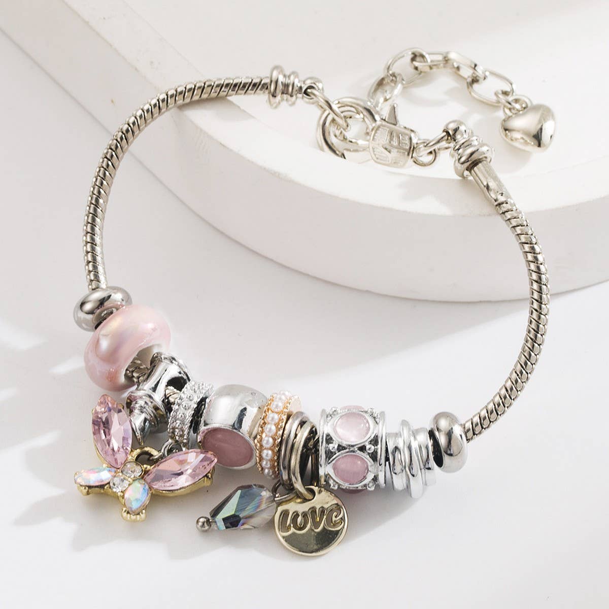 ADJUSTABLE OWL BUTTERFLY CHARM COUPLE BRACELET_CWMM8482