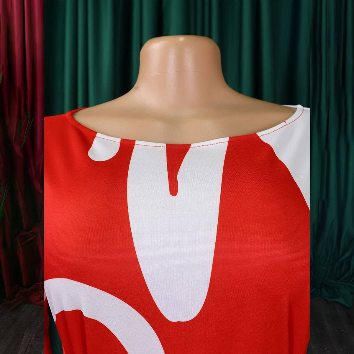 FASHIONABLE PRINTED LACE UP OVERSIZED DRESS_CWDMD3696