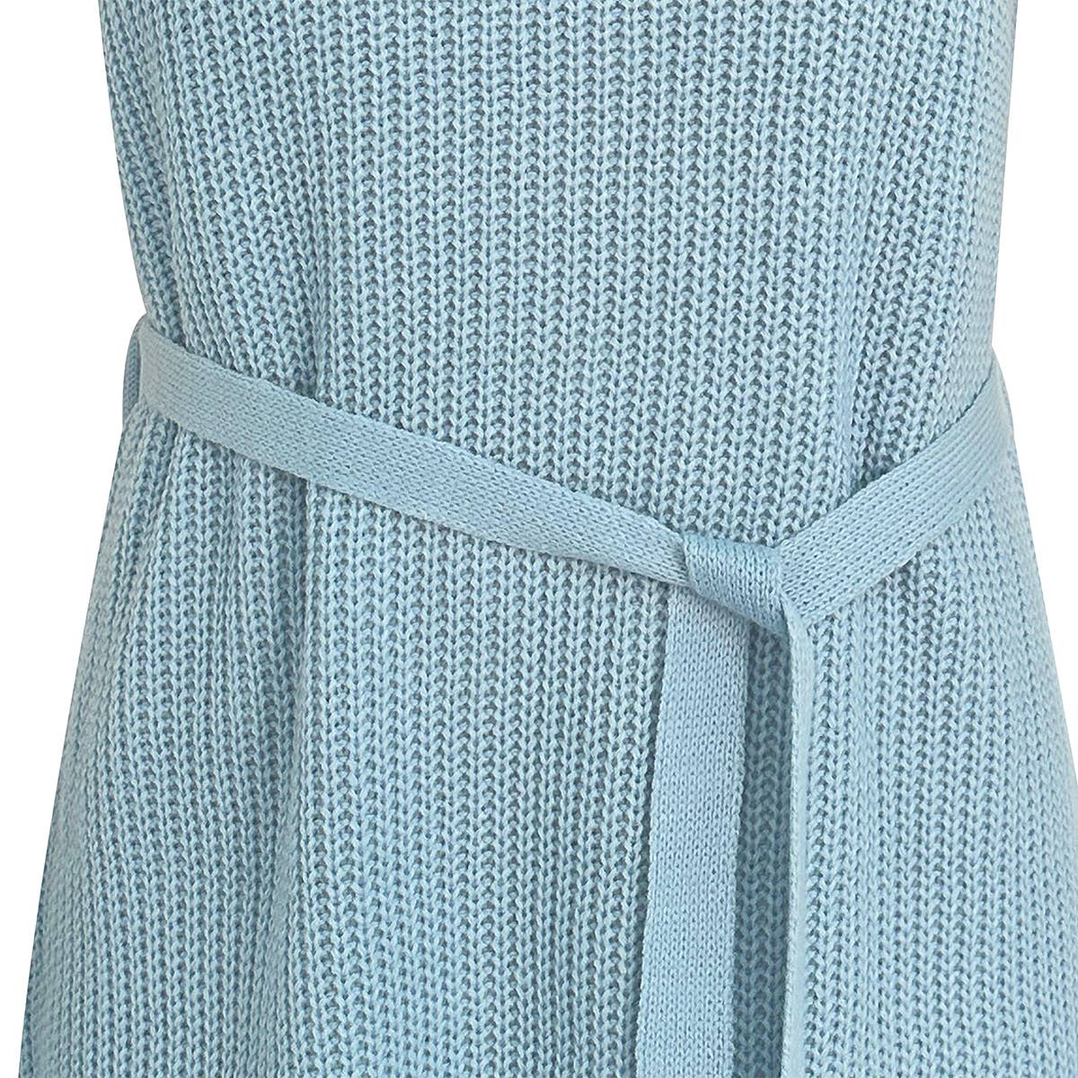 Solid Knitted Skirt Split Dress