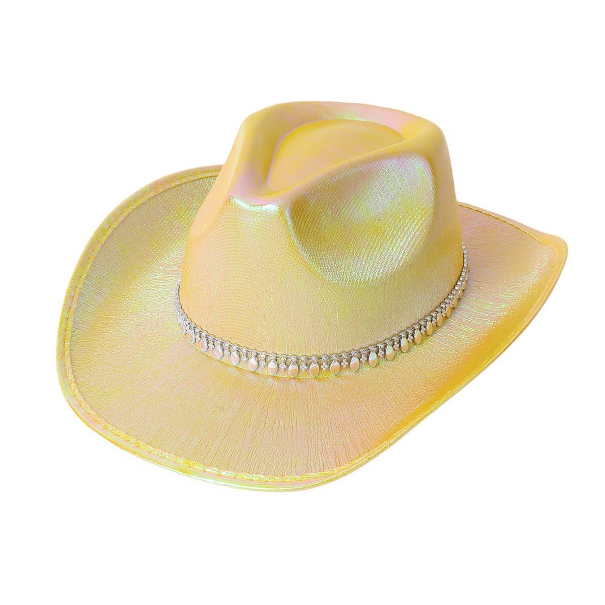 Western Laser Stripe Rhinestone Felt Jazz Hat_Cwah3642