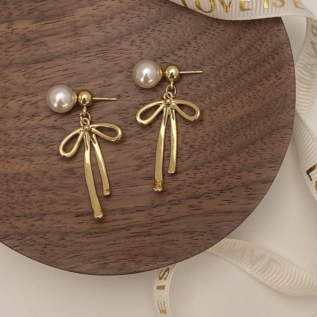 Womens Fashionable Long Tassel Bow Earrings