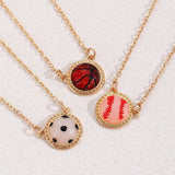 Women¡¯S Sport Style Ball Pendant Necklace_Cwaje05675