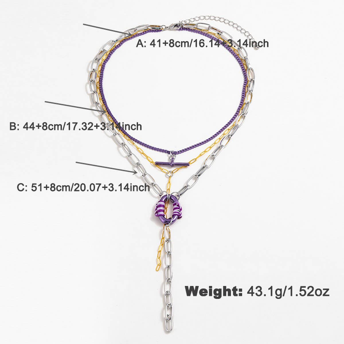 Womens Fashionable Braided Stacking Necklace