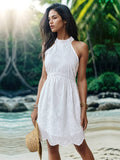 White Dress With Sleeveless Halter