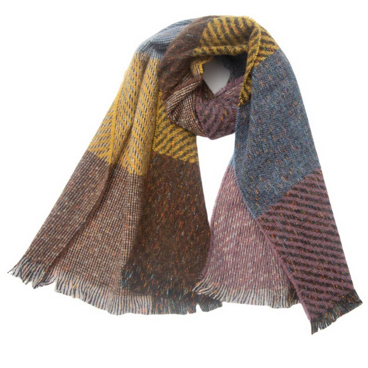LARGE PLAID SCARF UNISEX WINTER WRAP SHAWL_CWASC0867