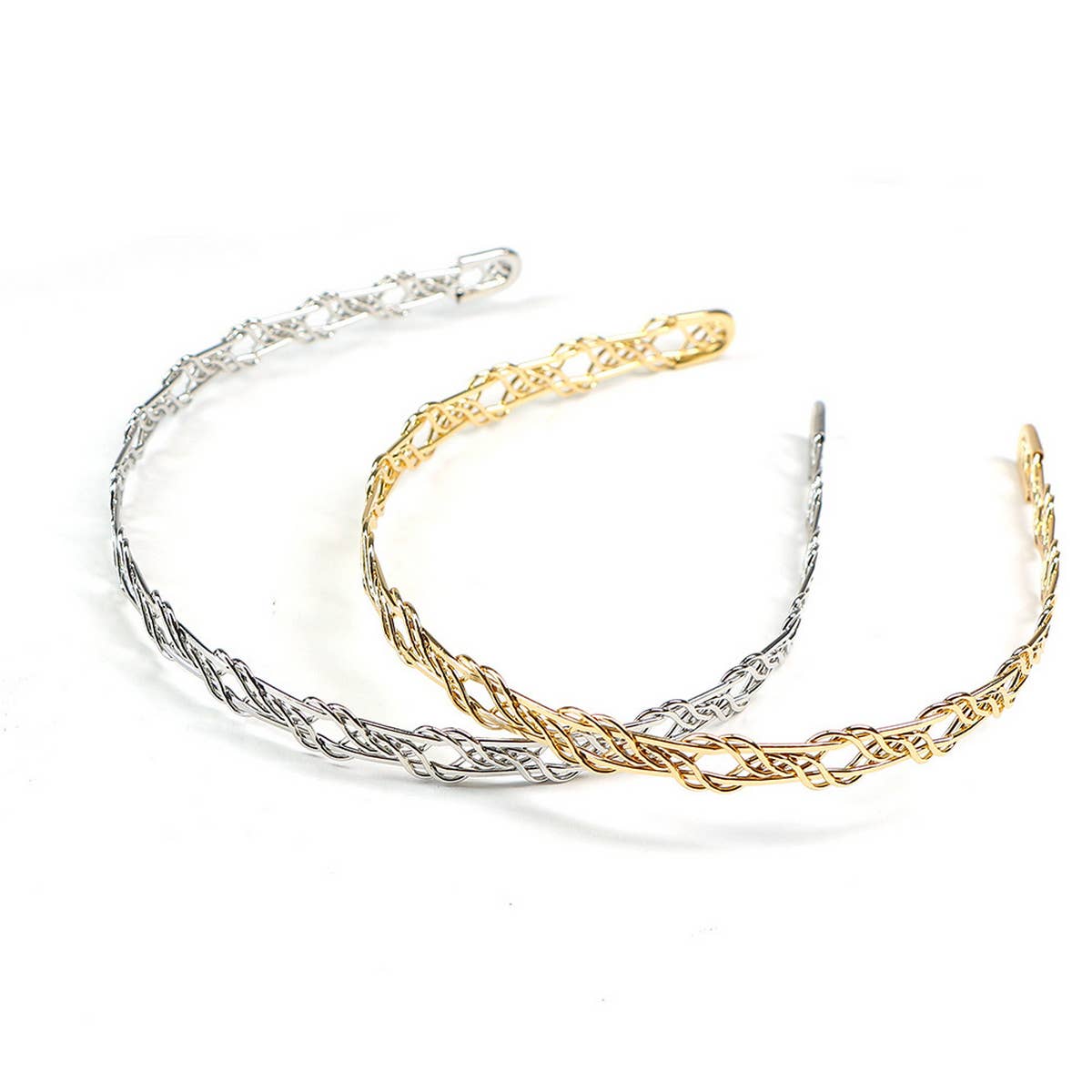 ELECTROPLATED LINEAR WRAP HEADBAND_CWAHA0977