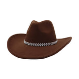 Western Ethnic Felt Cowboy Fedora Hat_Cwah04446