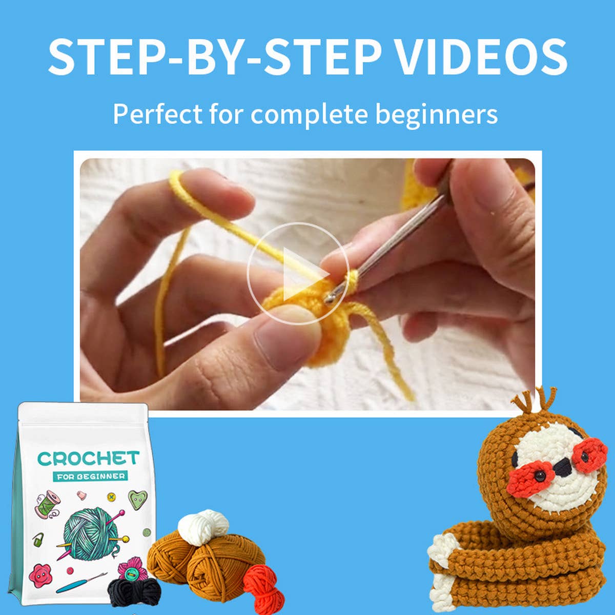 HANDMADE DIY SLOTH DOLL MATERIAL KIT_CWMM0841