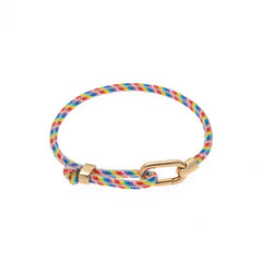 ADJUSTABLE COLOR CORD BRACELET 3D STEEL COUPLE SET_CWMM6963