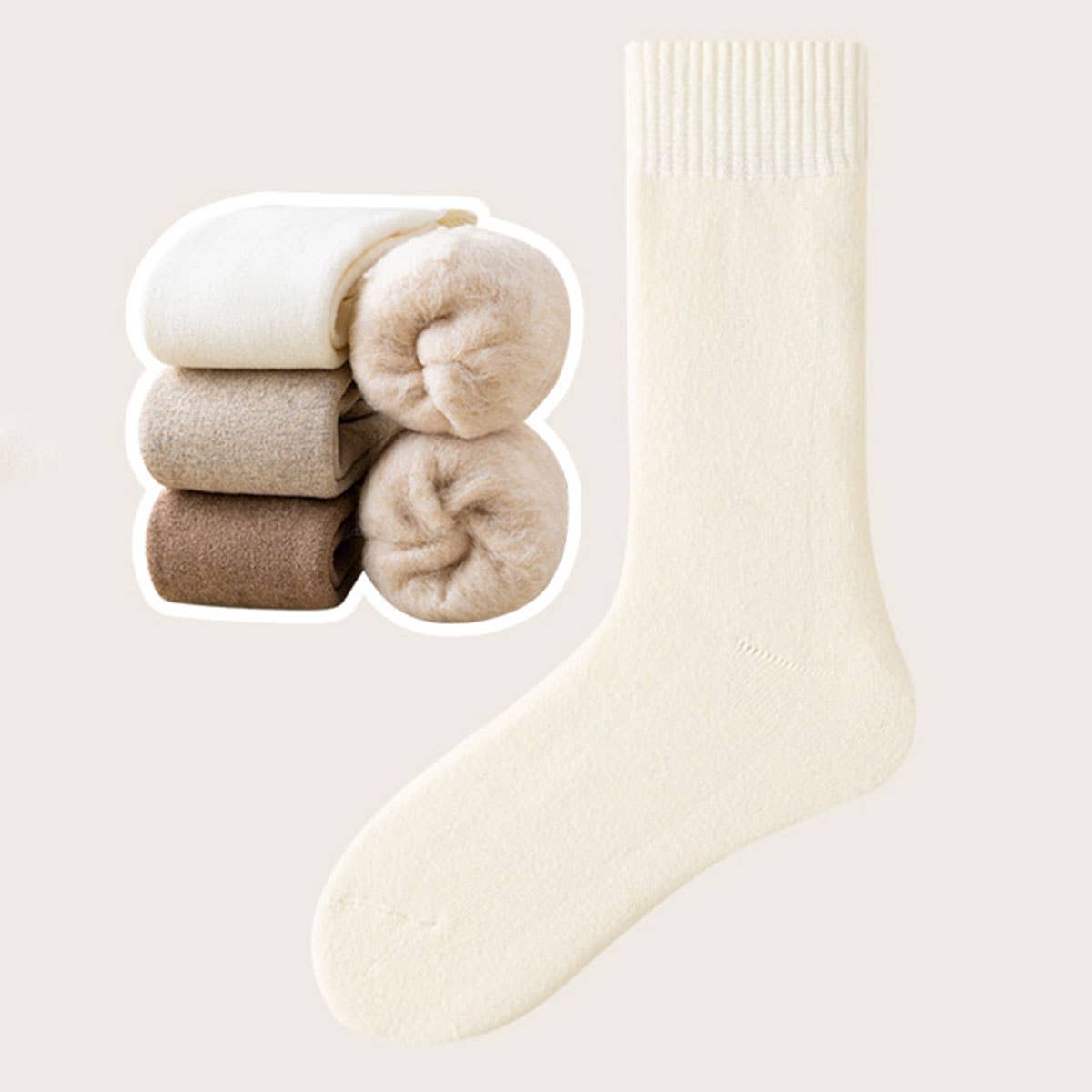 THERMAL FLEECE LINED CREW SOCKS FOR WOMEN WINTER_CWMS0282