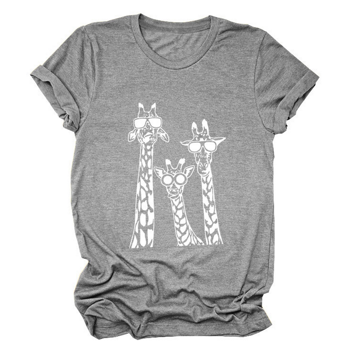 Womens Giraffe Print Casual Summer T-Shirt