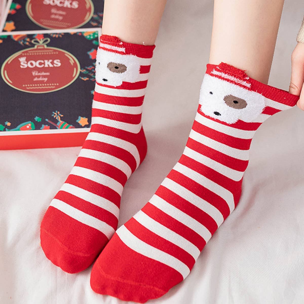 Warm Cartoon Animal Christmas Socks_Cwms0974