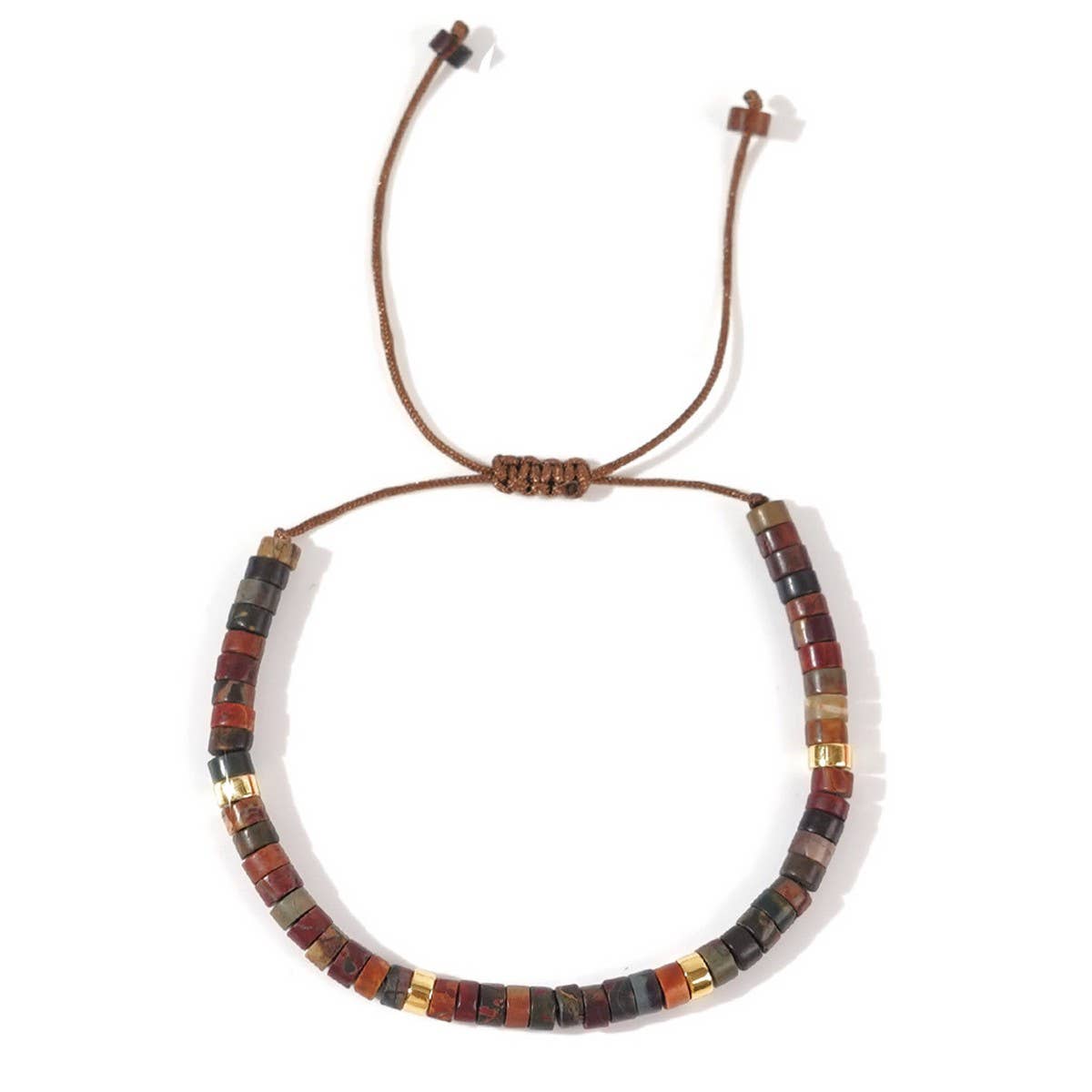 CYLINDRICAL RED PINE SEMI PRECIOUS STONE BRACELET_CWMM3806