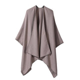 SOLID COLOR DOUBLE SIDED CAPE SHAWL OUTER CAPE_CWASC2131