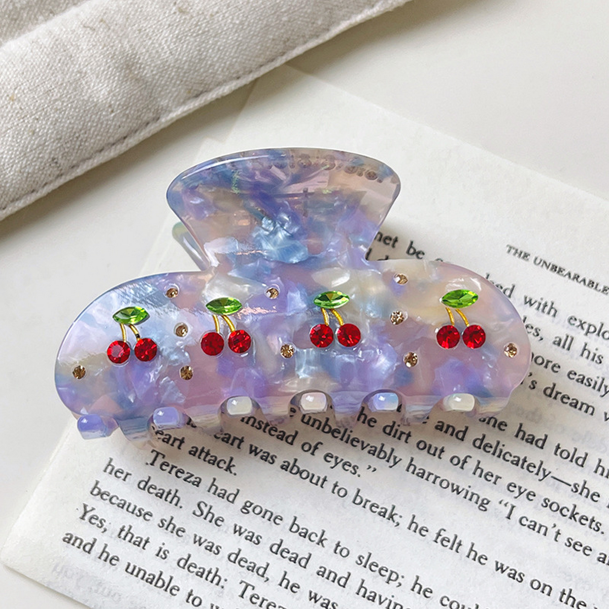 CHERRY ACETATE HAIR CLAW 8CM CUTE TRENDY CLASP_CWAHA1334