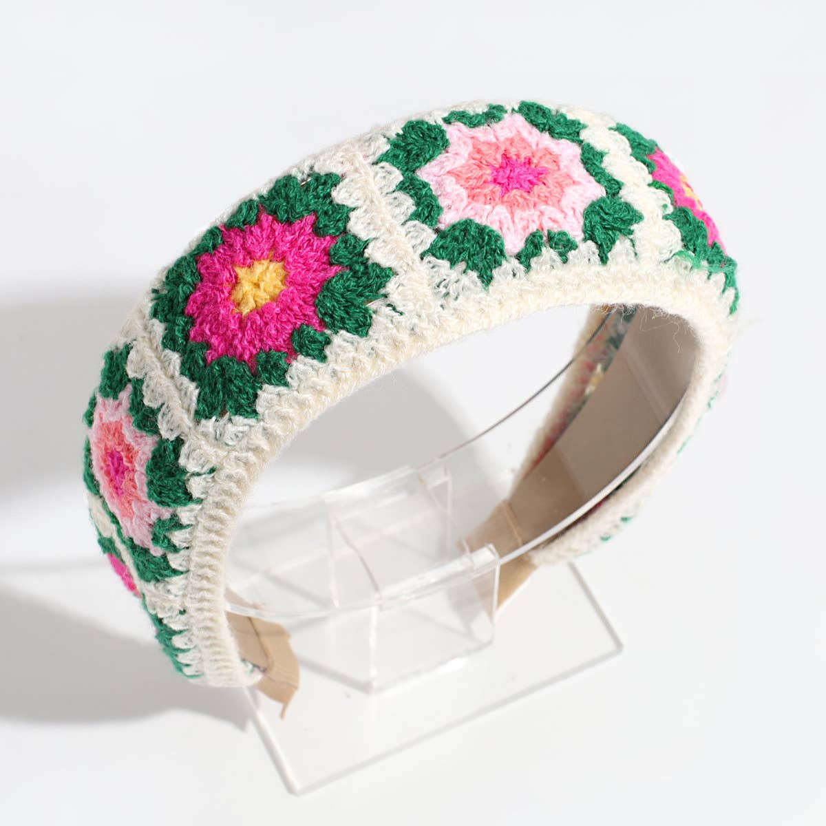 PASTORAL STYLE KNITTED FLOWER BRAIDED HEADBAND_CWAHA2261