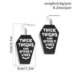 NEW DARK SWEET COOL WITCH GHOST EARRINGS_CWAJE1477