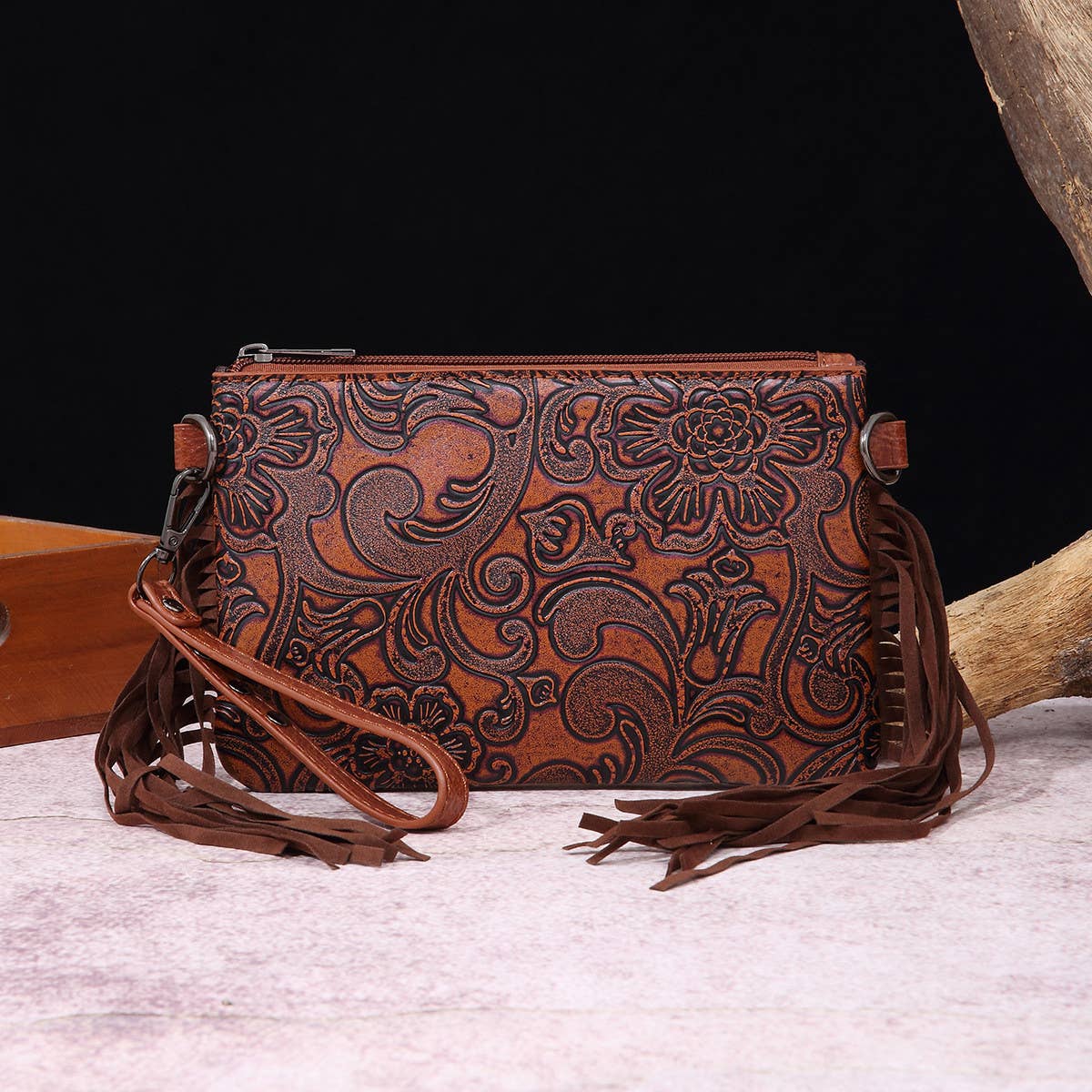 Vintage Print Western Bohemian Crossbody Bag_Cwab2580