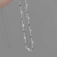 Versatile Double Layer Pearl Choker Necklace