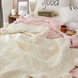 SOLID COLOR COMFORTABLE KNITTED BALL THROW BLANKET_CWMM2363