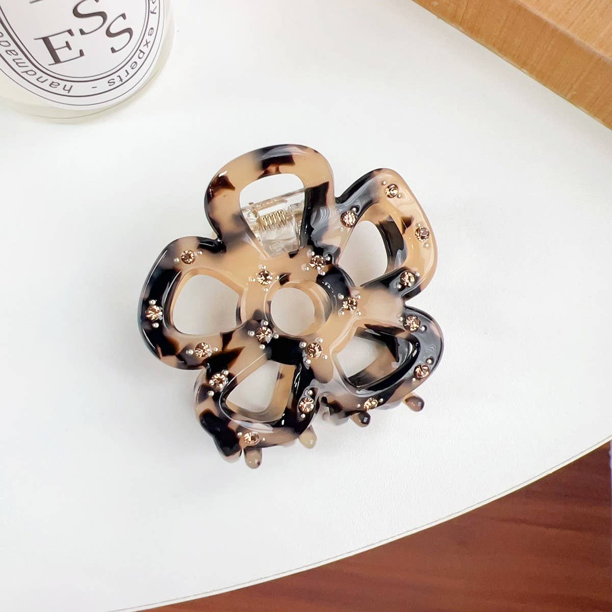 HOLLOW FLOWER HAIR CLAW RHINESTONE CHIC CLIP_CWAHA1590