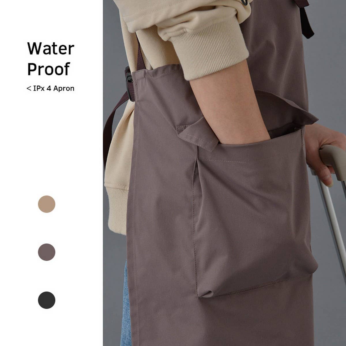 ADJUSTABLE ZIPPER APRONS WITH POCKETS WORK CLOTHES_CWMM3307