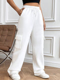 Straight-Leg High-Waisted Solid-Color Sweatpants