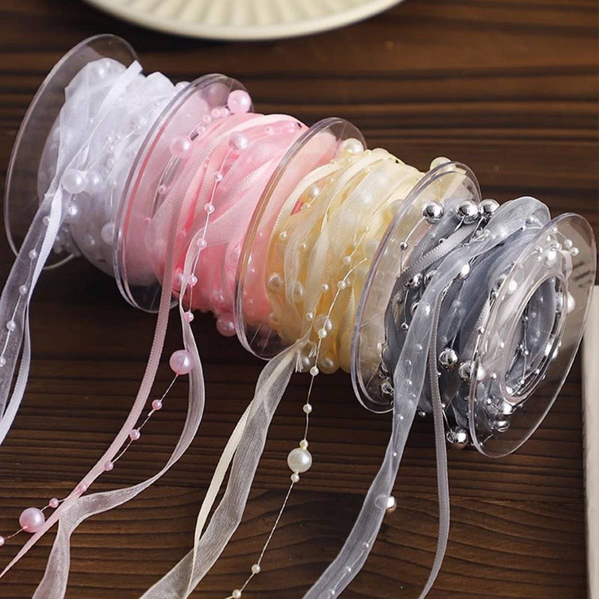 PEARL RIBBON HAND WOVEN HANDMADE ACCESSORIES_CWMM5746