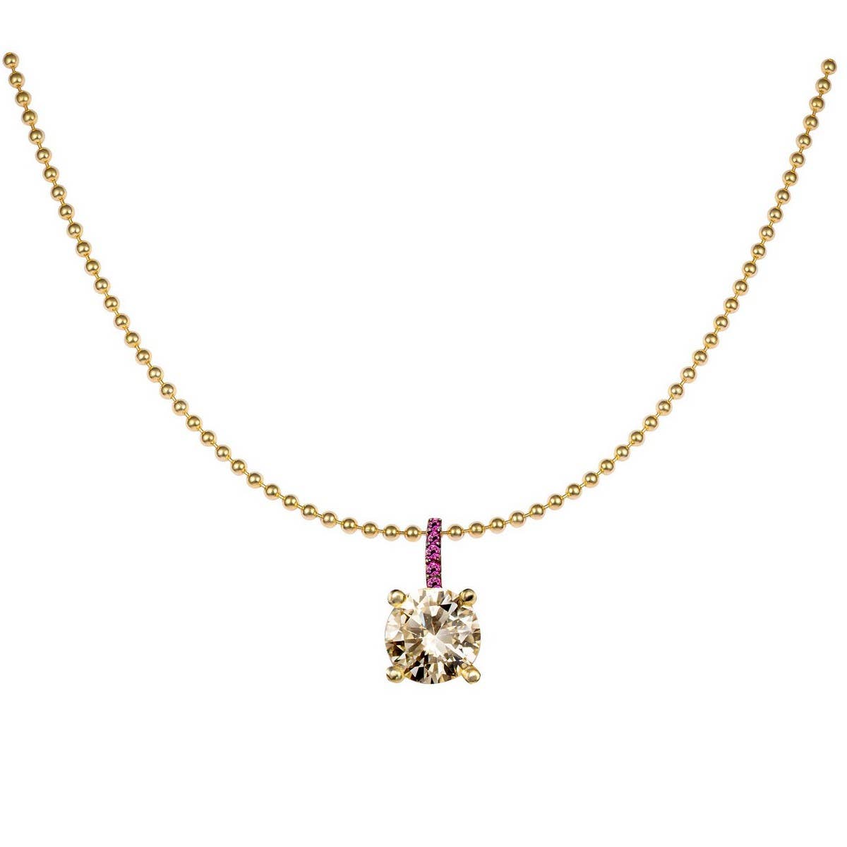 FASHIONABLE EMERALD ZIRCONIA BEAD NECKLACE_CWMM5299