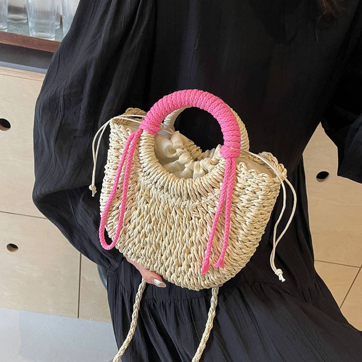 Simple Shoulder Crossbody Beach Handbag_Cwab2318