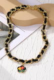 FASHION FLOWER PENDANT NECKLACE CWAJE0446