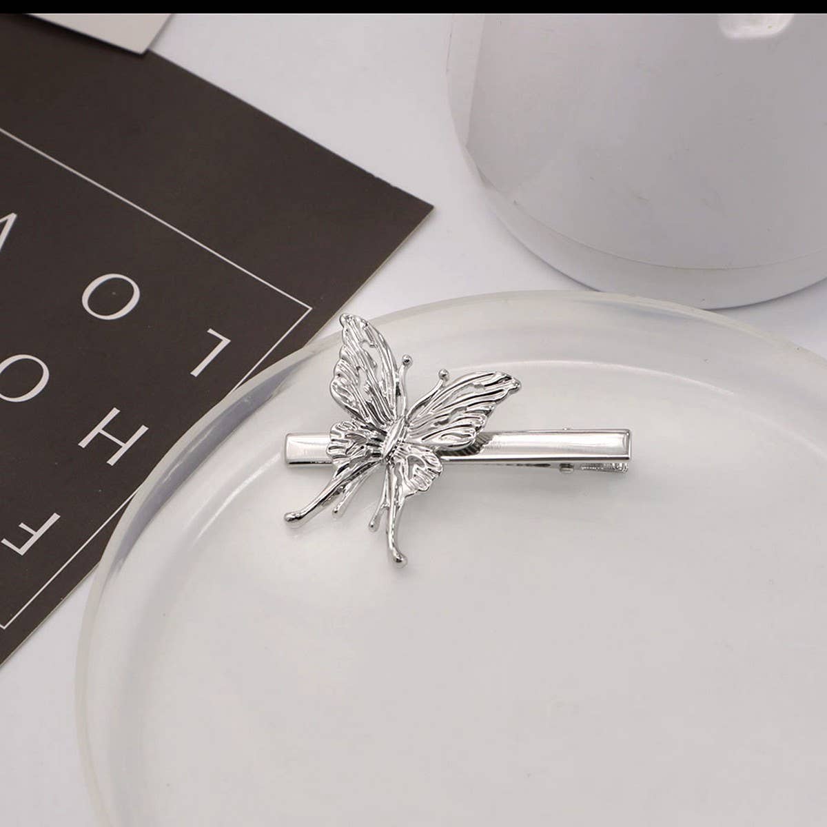 METAL ROSE HAIRPIN SIDE BANGS DUCKBILL CLIP_CWAHA4646