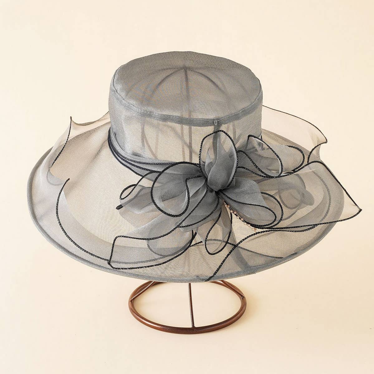 FLOWER MESH BEACH SUN HAT_CWAH1409