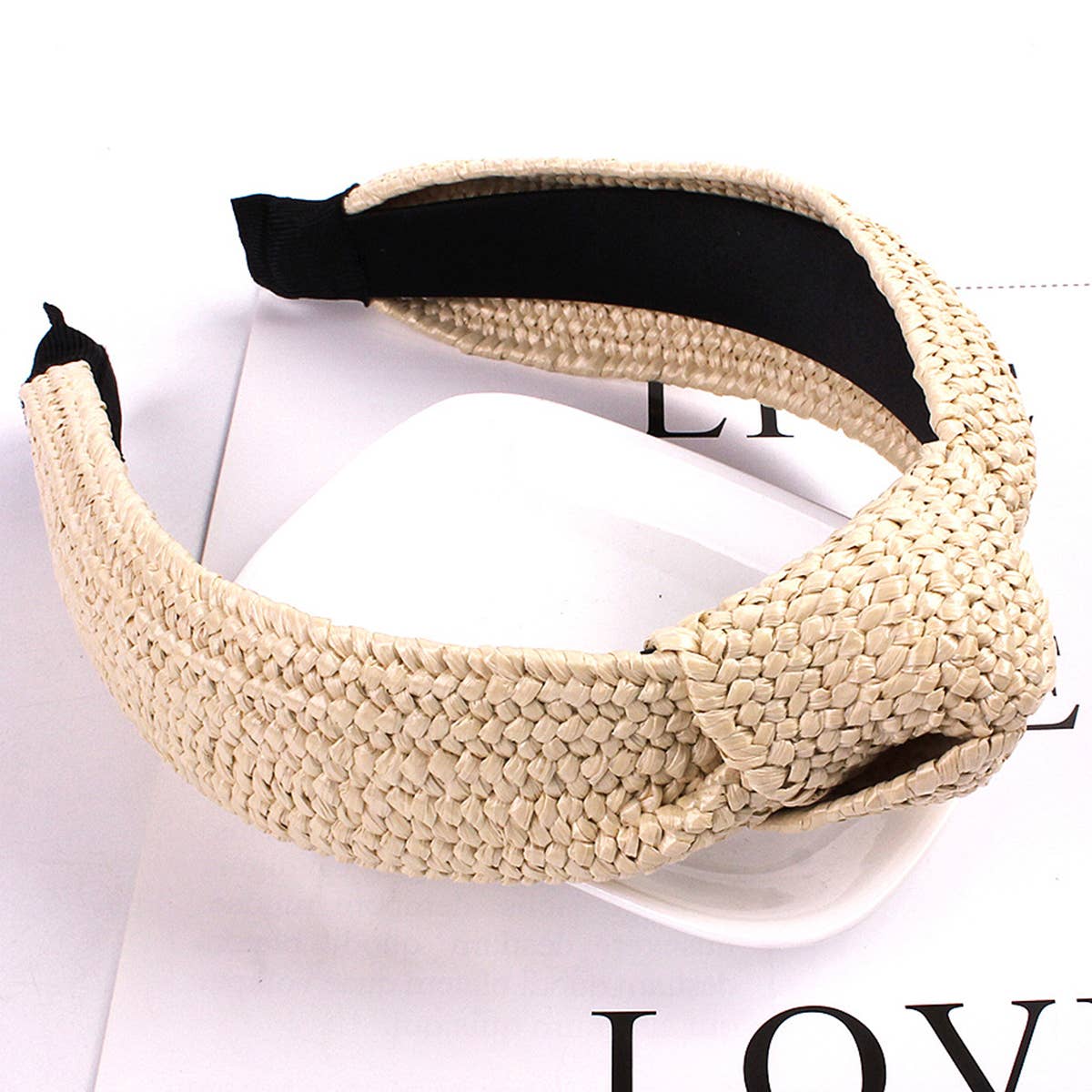 KNOT DECOR BRAIDED DETAIL HEADBAND_CWAHA0220