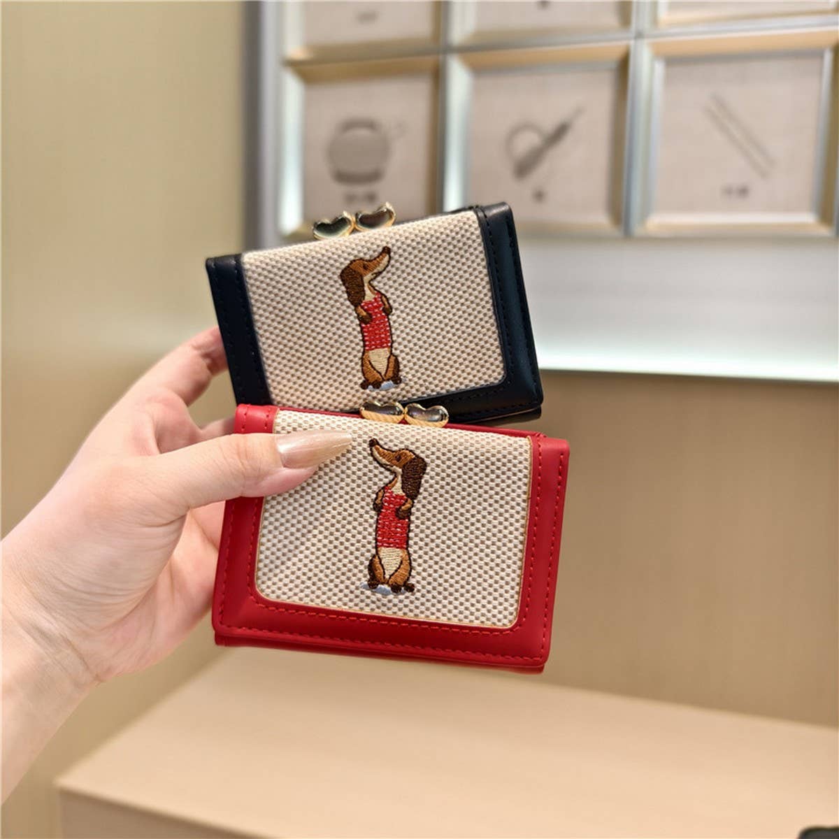 New Pu Embroidered Cartoon 3-Fold Wallet_Cwab06263