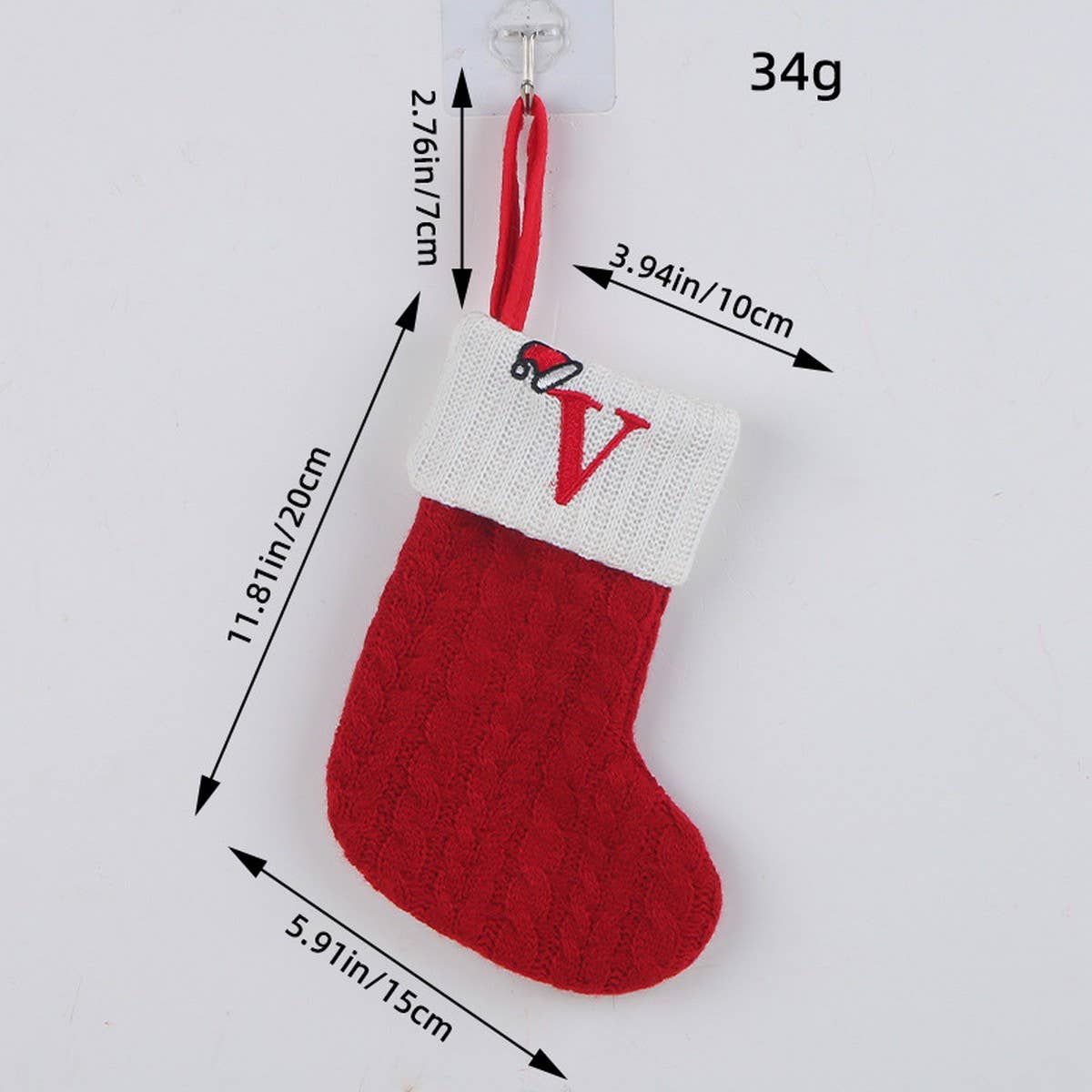 CLASSIC RED LETTER WOOL KNITTED CHRISTMAS SOCKS_CWMS1434