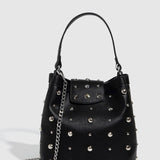 NEW METALLIC POLKA DOT STUDDED SHOULDER BAG_CWAB5721