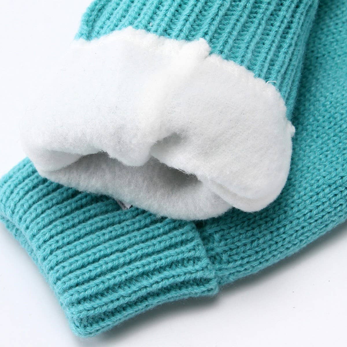 Winter Solid Color Cute Knitted Mittens For Women_Cwag0261