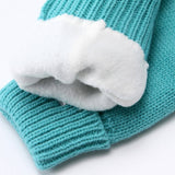 Winter Solid Color Cute Knitted Mittens For Women_Cwag0261