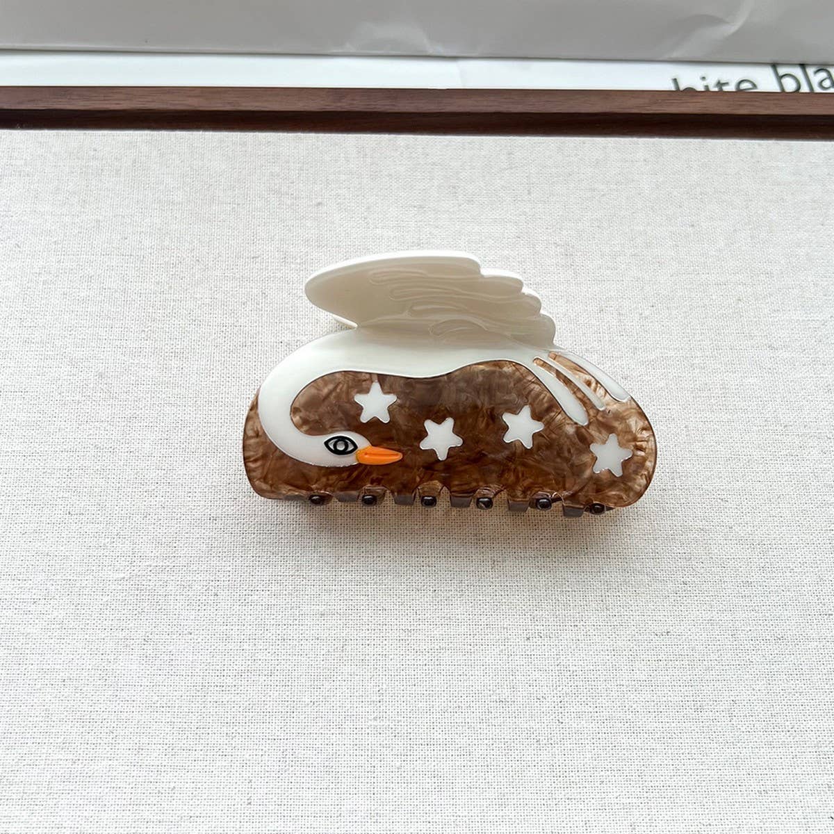 SWAN STAR ACETATE HAIR CLIPS WITH GODDESS DESIGN_CWAHA5715