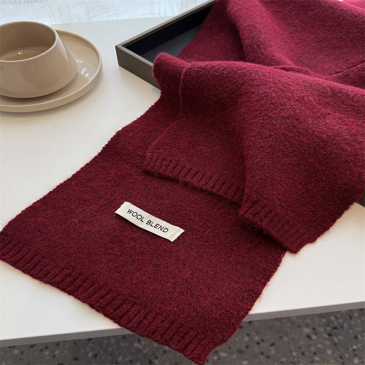 Solid Knit Scarf Soft Warm Winter Shawl_Cwasc03456