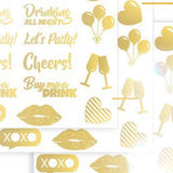 GOLD FOIL BIRTHDAY PARTY METALLIC TATTOO STICKERS_CWMM8251