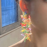 COLORFUL EXAGGERATED FLOWER LONG EARRINGS_CWAJE1716