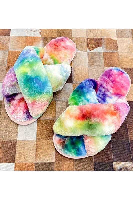 CROSS STRAP FLUFFY CASUAL SLIPPERS_CWSHS199
