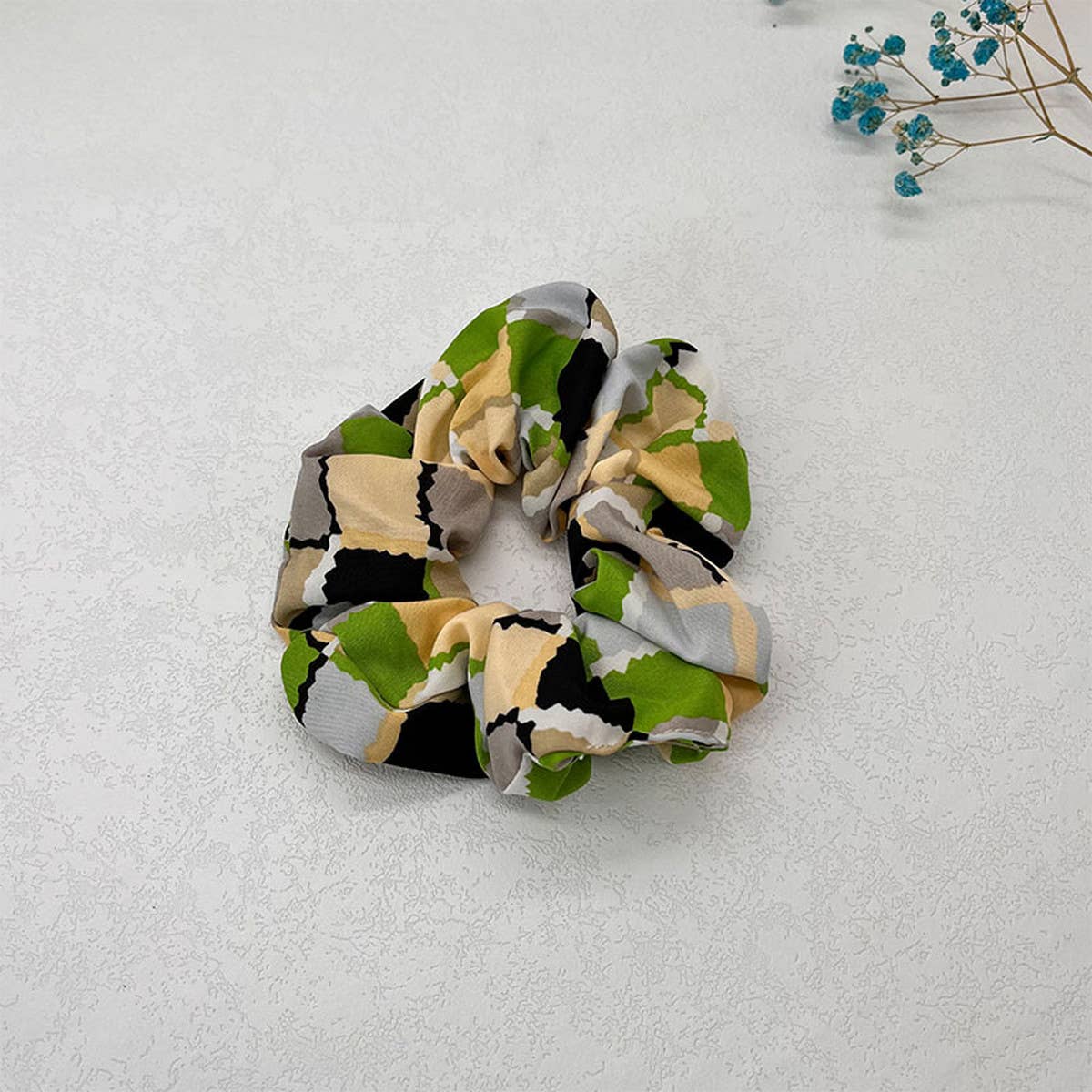 NEW MIXED COLOR CHECKERBOARD LARGE HAIR TIE_CWAHA2544