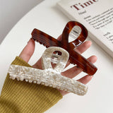 Large Brown Acetate Claw Clip Retro Chic Style_Cwaha6003