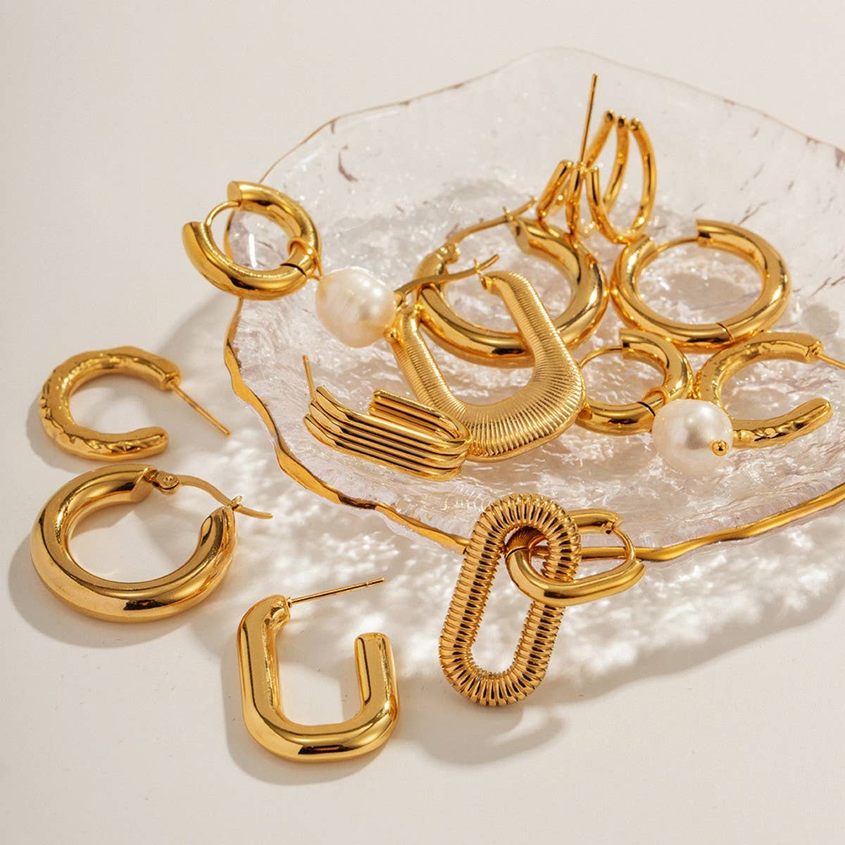 PERSONALIZED HIGH END GOLD PIGMENT HOOP EARRINGS_CWMM2350