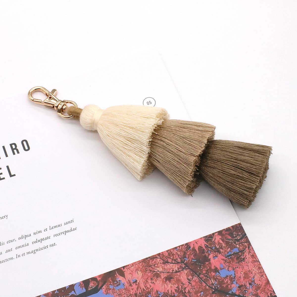 HANDMADE COTTON ROPE TASSEL KEYCHAIN_CWMM1558