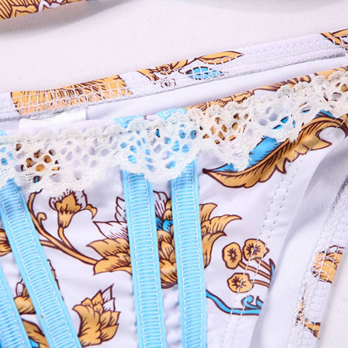 SEXY LACE UP BIKINI PRINTED WOMENS SWIMWEAR_CWMW0245