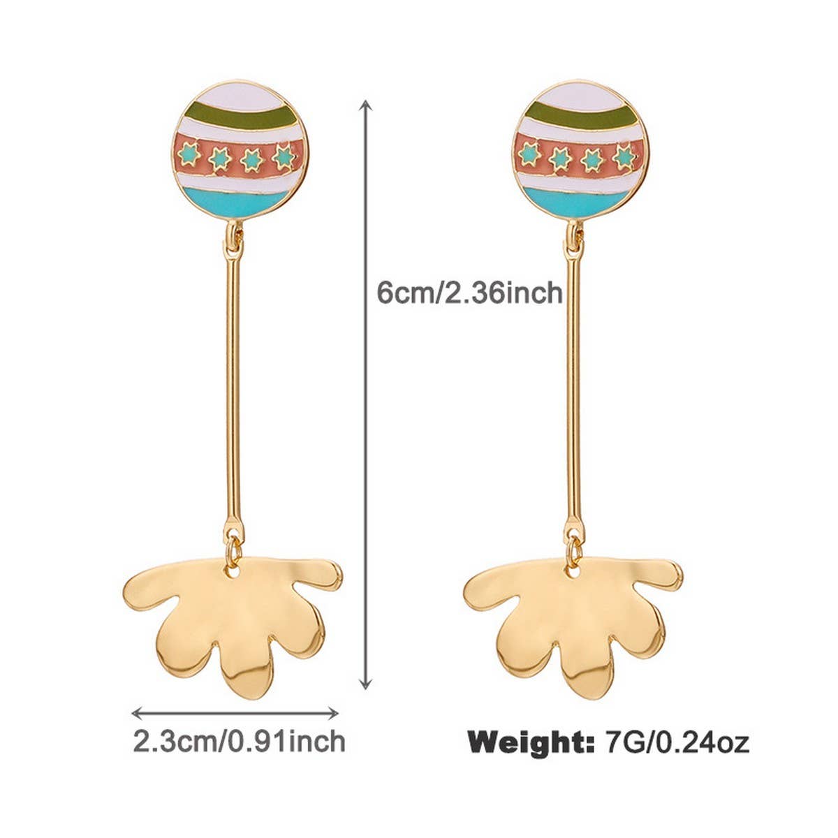 COLORFUL ENAMEL PENDANT NECKLACE EARRINGS SET_CWAJE2916